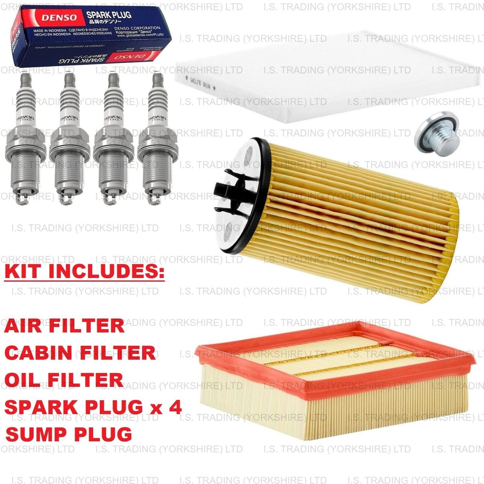 FOR VAUXHALL CORSA D 1.2 1.4 2006-2015 SERVICE KIT AIR CABIN OIL SPARK PLUG